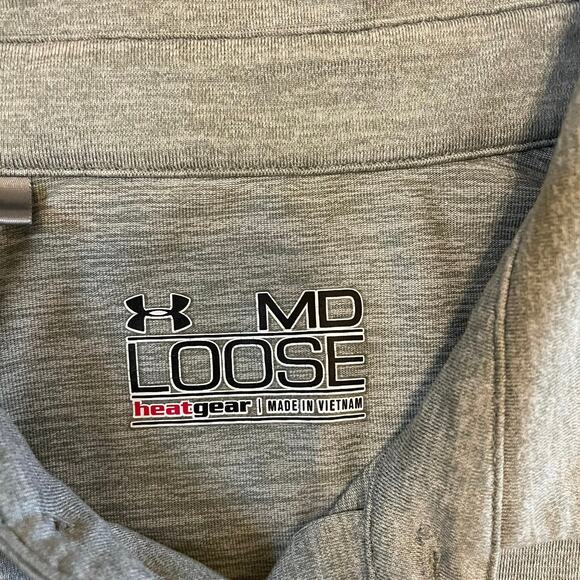 Under Armour OSU Polo Shirt Men’s Medium Gray Loose Fit HeatGear Oklahoma State - Picture 5 of 8